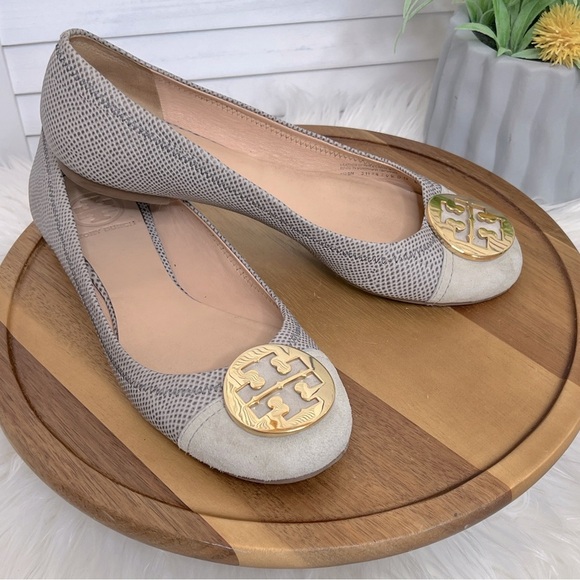 TORY BURCH Serena 2 Ballet Karung Montilla Print Snake Skin Flats Casual Sz. 8 - Picture 1 of 10